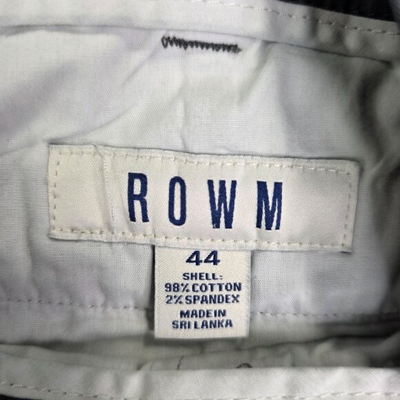 Mens Dark Gray Rowm Flat Front Shorts Cotton & Spandex Blend 9" Inseam Size 44 - Picture 3 of 9